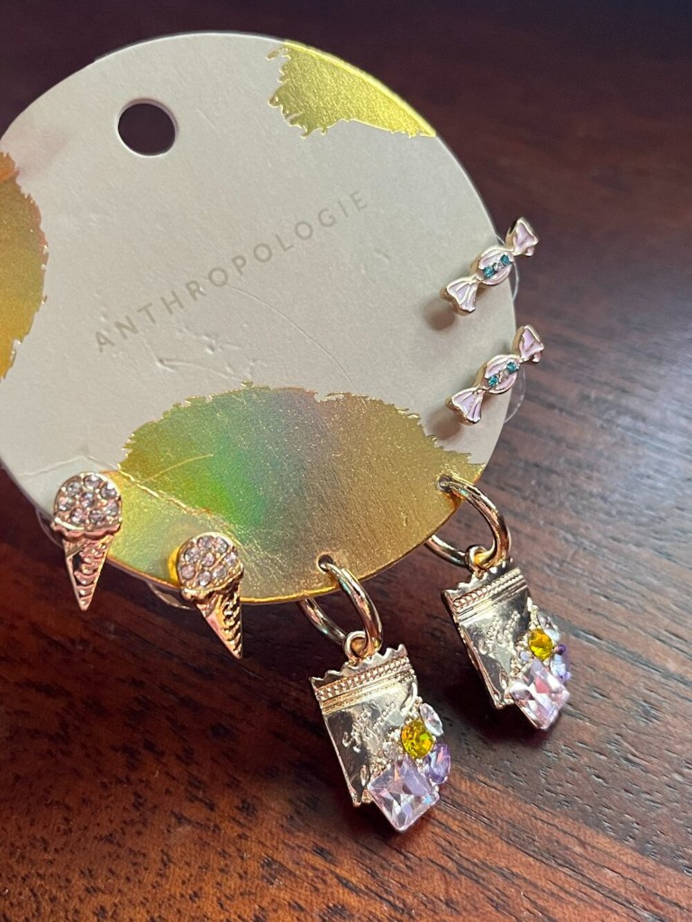 Anthropologie candy and sweets icon earrings set NWT